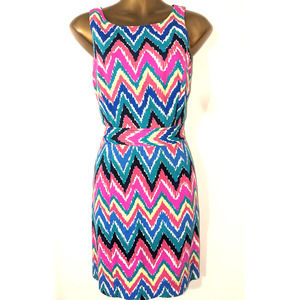 Lilly Pulitzer Sz 2 KIRKLAND HEARTS A FLUTTER Chevron Print Dress